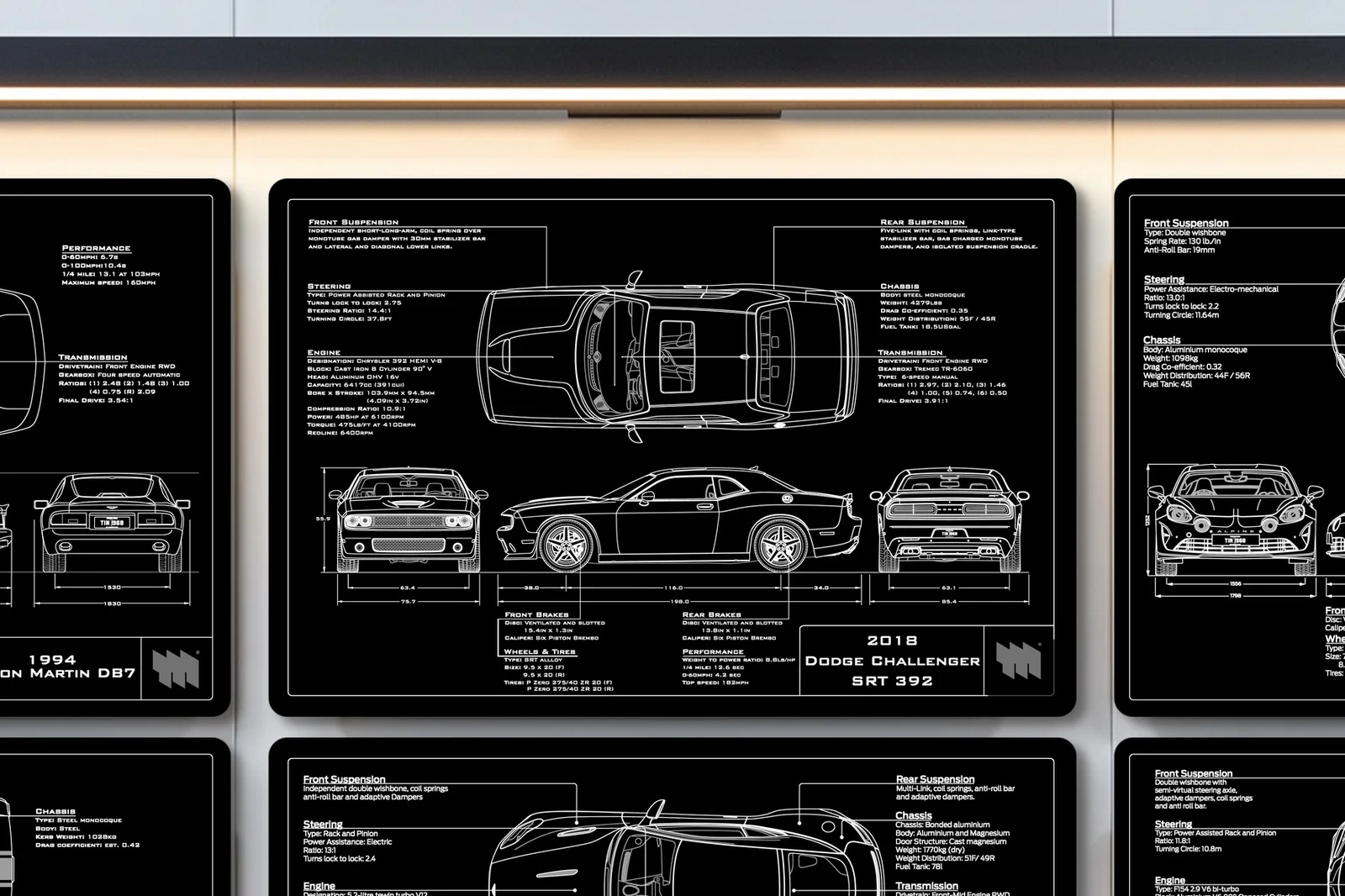 2018 Dodge Challenger SRT 392, close on the workshop wall