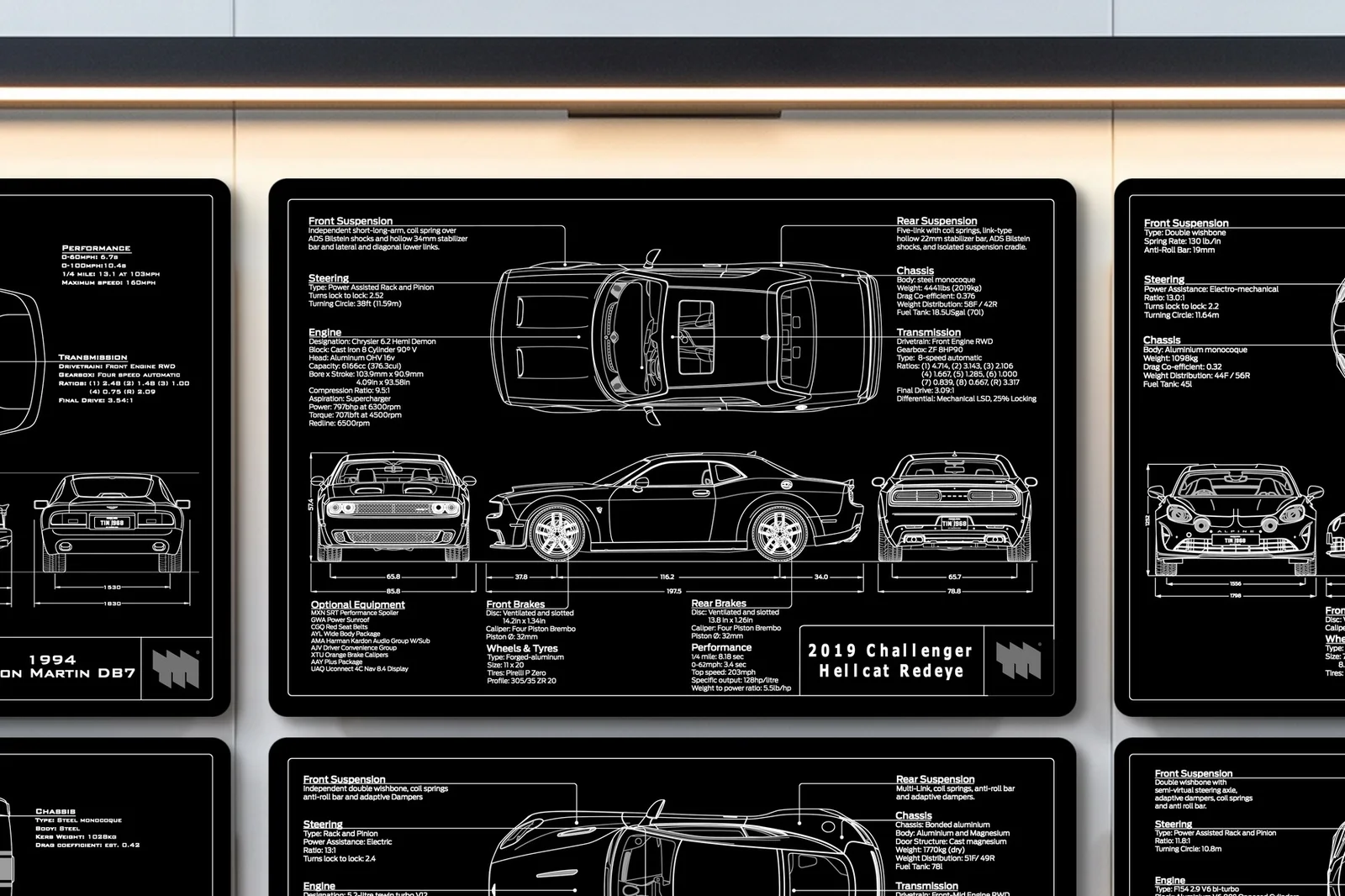 2019 Challenger Hellcat Redeye, close on the workshop wall