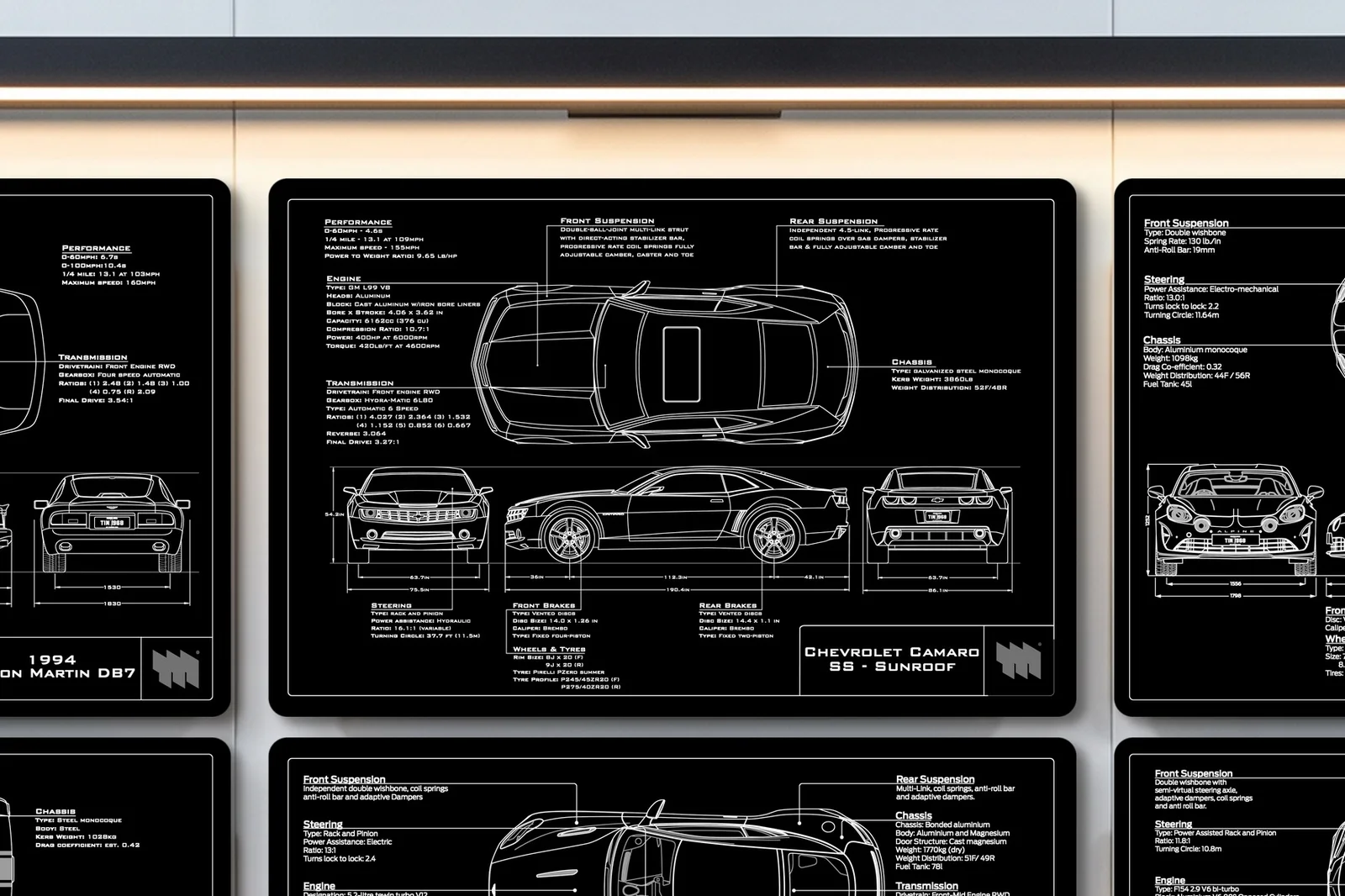 Chevrolet Camaro SS - Sunroof, close on the workshop wall